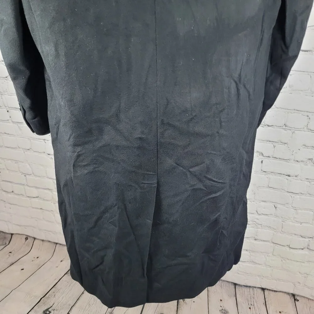 Joseph & Lyman Black 100% Cashmere Classic Buttoned Over Coat Size Large L